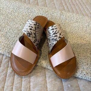 Rampage Mya Faux Snake Skin Pink Strap Slide Sandals 8.5 NWOB